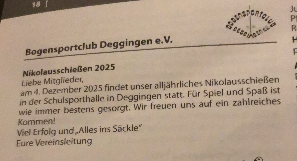 Bericht Nikolausschießen 2025
